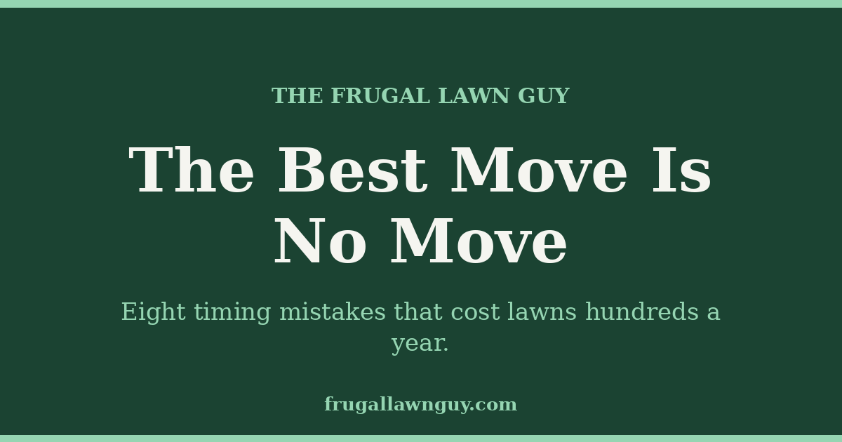 The Frugal Lawn Guy — The Best Lawn Care Move Is No Move