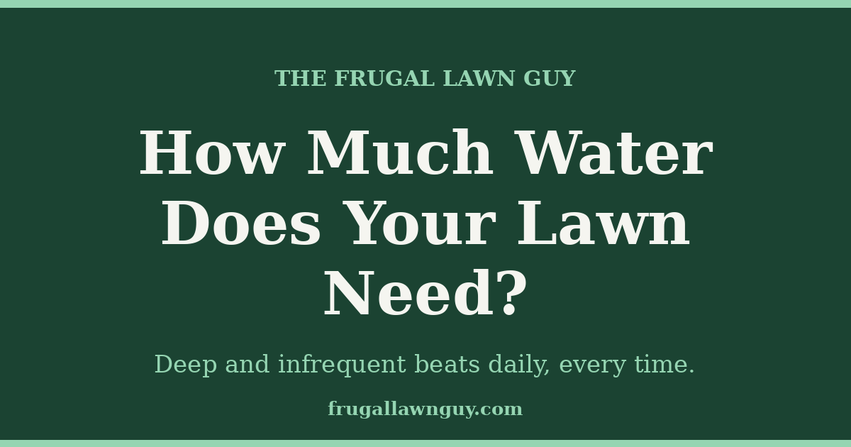 The Frugal Lawn Guy — How Much Water Does Your Lawn Need