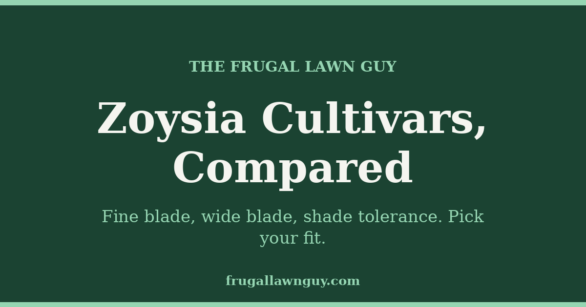 The Frugal Lawn Guy — Zoysia Cultivars Compared