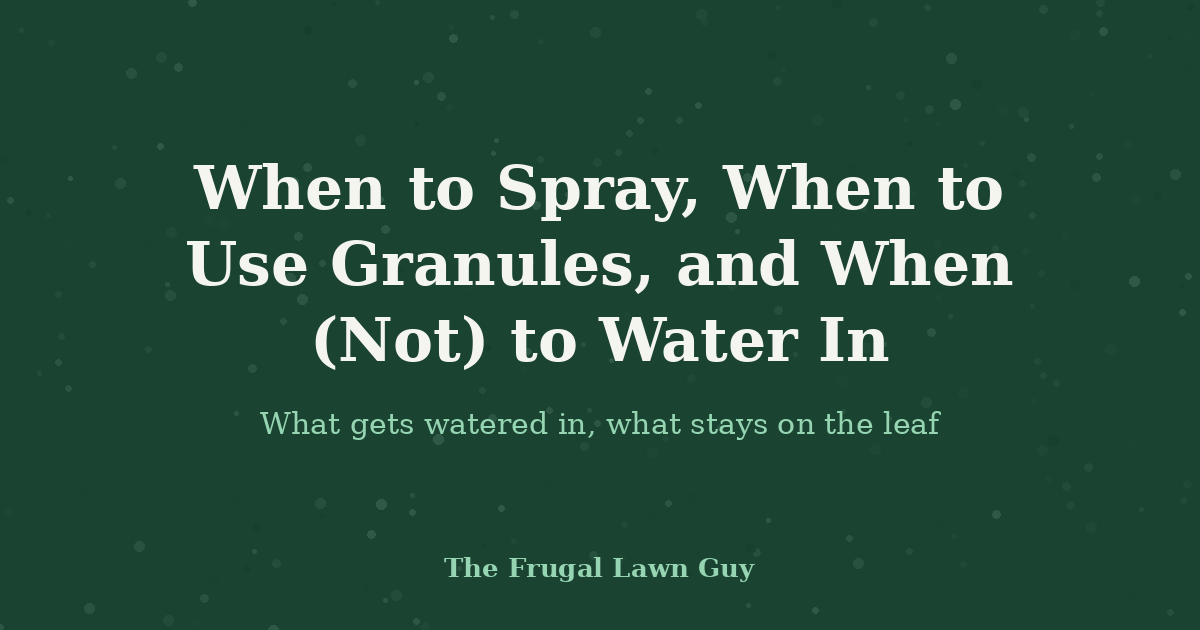When to Spray, When to Use Granules, and When (Not) to Water In